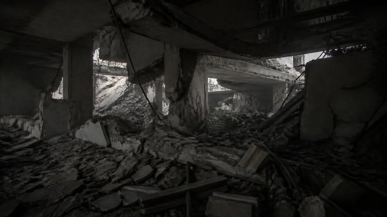Collapsed building interior scanned by the Wavey CSI node